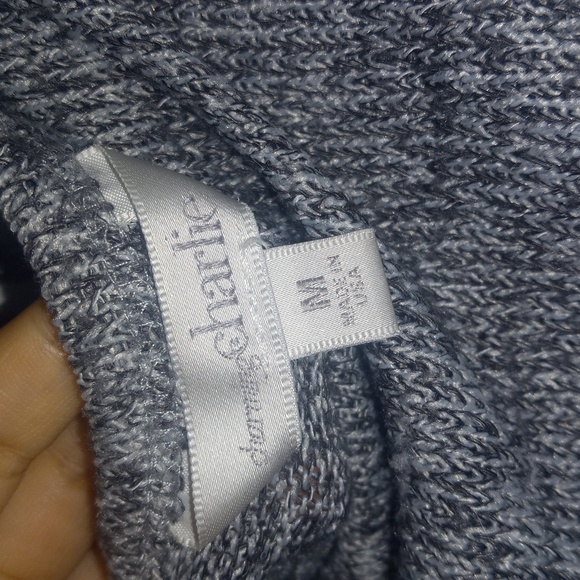 Charming Charlie NWOT Gray Long Sleeve with side by side floral design - Picture 3 of 4